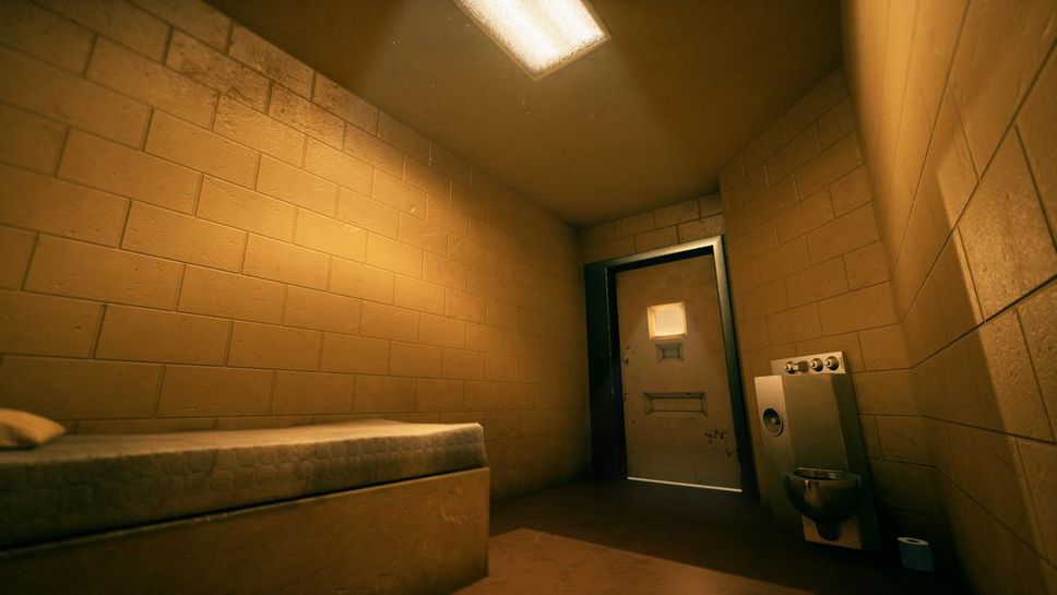 A virtual reality prison solitary confinement room in a training scenario created by Ottawa-based company SimWave for the forensic psychiatry program at St. Joseph’s Healthcare in Hamilton. (COURTESY OF SIMWAVE)
