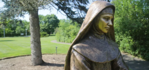 A statue of Mother Mary Martha Von Bunning sits outside the Sisters of St. Joseph motherhouse in Dundas. Von Bunning was still in her twenties when she founded the Hamilton order. She died in her 40s. (Samantha Craggs/CBC)